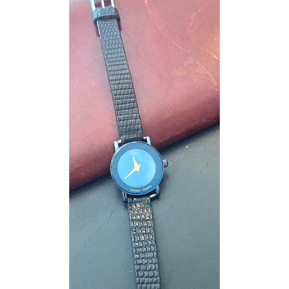 Women's Petite 18mm Citizen Noblia Watch, All Black with Gold Tone Accents,2200- - Picture 3 of 4